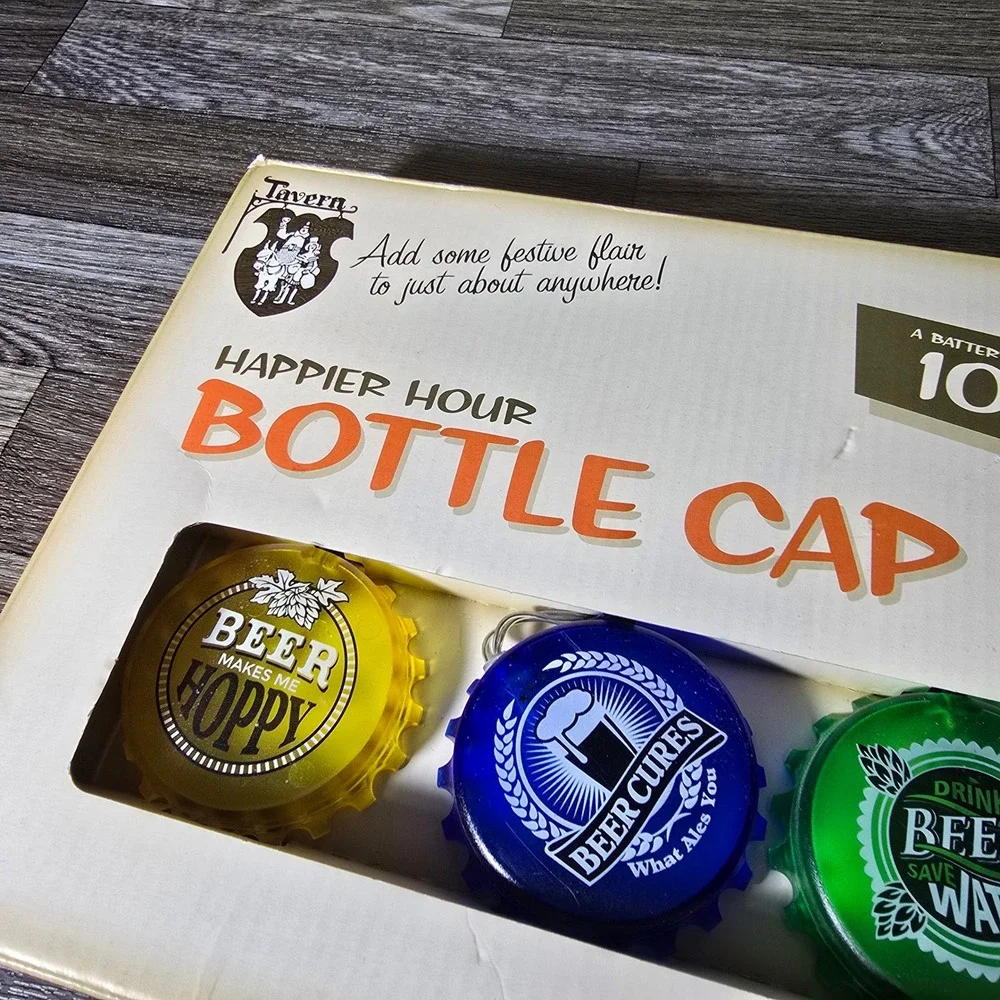 Wemco Bottle Cap String Lights 10LED Battery Operated Beer Bar Decor‎ Man Cave